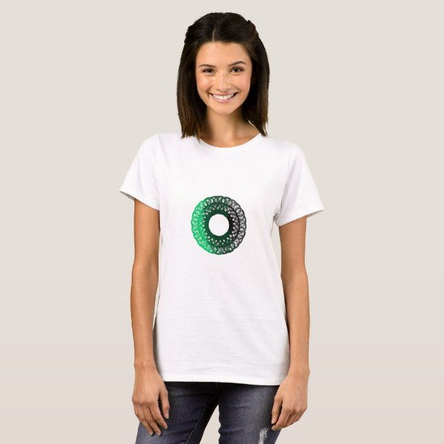T-shirt Torpam vert-noir pour femmes (Devant entier)