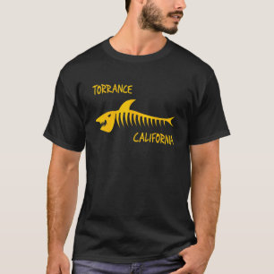 T-shirt Torrance California Shark Skeleton Amber Imprimer