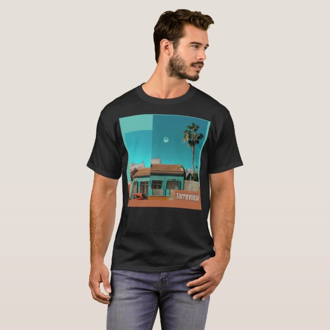 T-shirt Torrevieja en Orange et Turquoise (Devant entier)