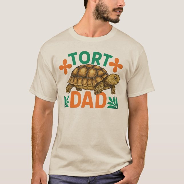T-shirt Tort Papa Sulcata Tortoise Reptile Cadeau pour lui (Devant)