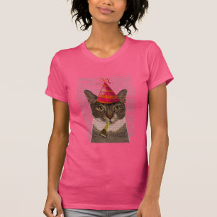 T-shirt Tortoiseshell Cat with Party Casquette