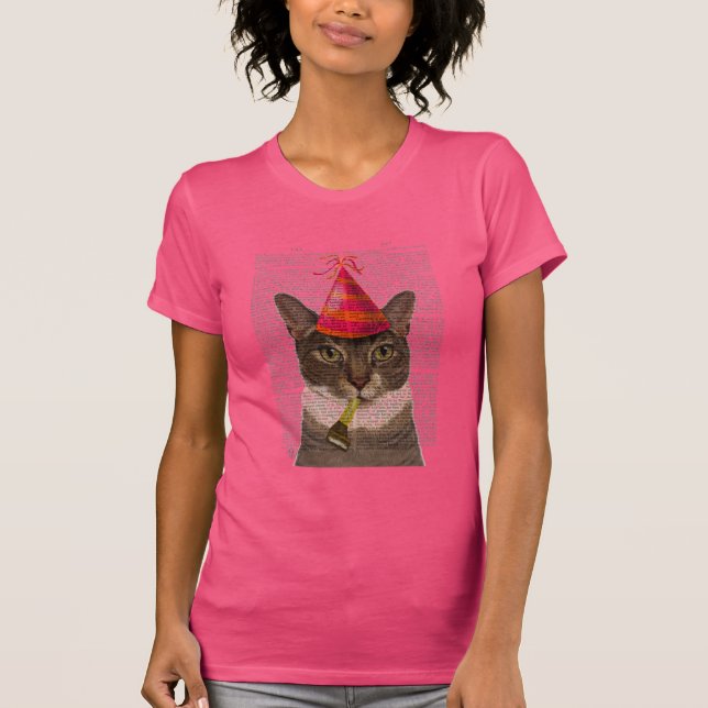 T-shirt Tortoiseshell Chat avec Casquette du Parti (Devant)