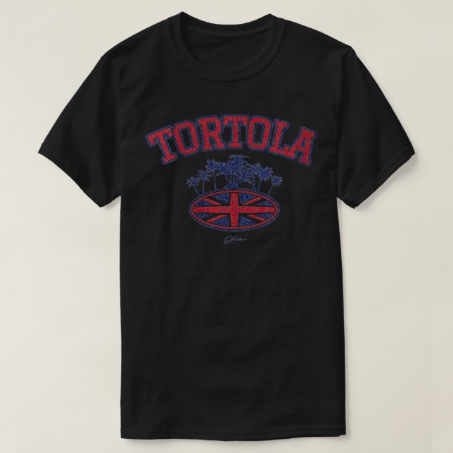 T-shirt Tortola JCombs, BVI, avec Palmiers et Un (Design devant)