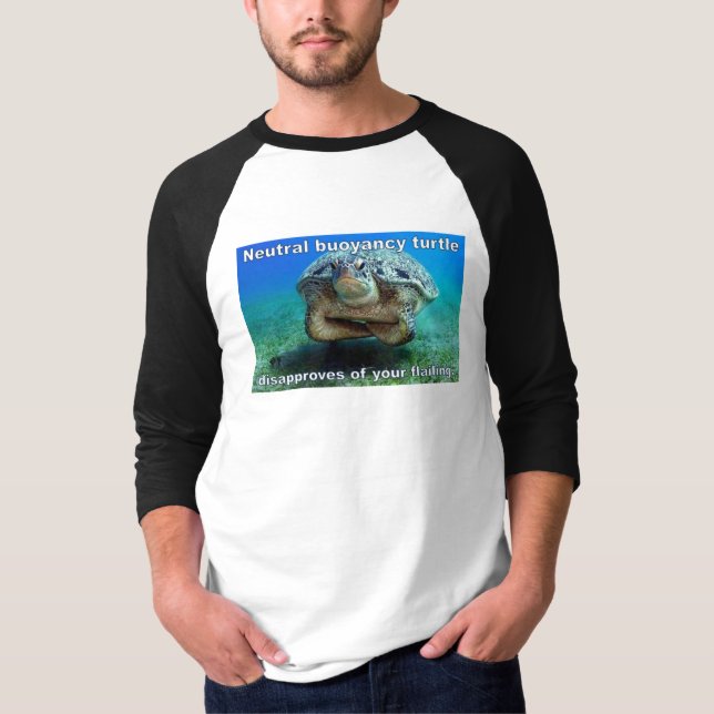 T-shirt tortue à flottabilité neutre / humour de plongée (Devant)