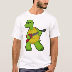 T-shirt Tortue à la musique avec guitare et lunettes de so