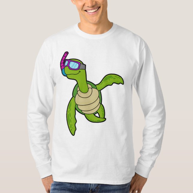 T-shirt Tortue à la natation avec tuba (Devant)