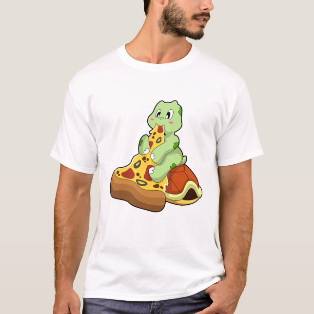 T-shirt Tortue à la pizza (Devant)