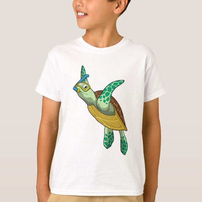 T-shirt Tortue à la plongée avec tuba (Devant)