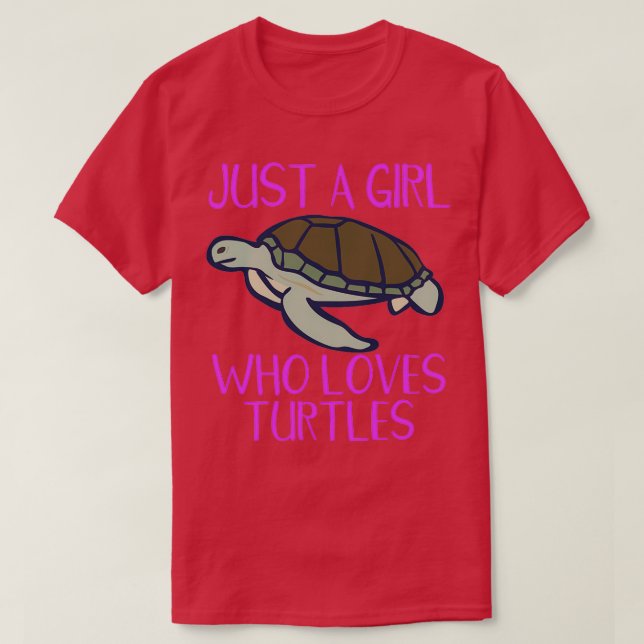 T-shirt Tortue Adieu Juste Une Fille Qui Aime L'Île Des To (Design devant)