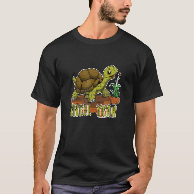 T-shirt Tortue amoureuse de l'animal de mer Shell ouais (Devant)
