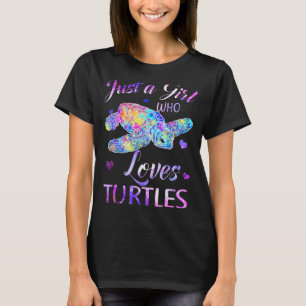 T-shirt Tortue Aquarelle Océan Mer Juste Une Fille Qui Aim