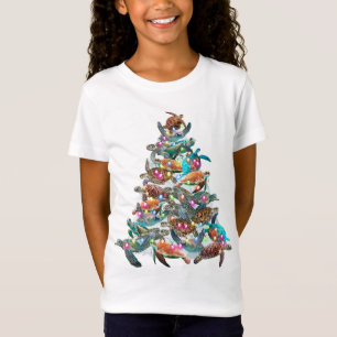T-Shirt Tortue Arbre de Noël Ornement Arbre de Noël Arbre