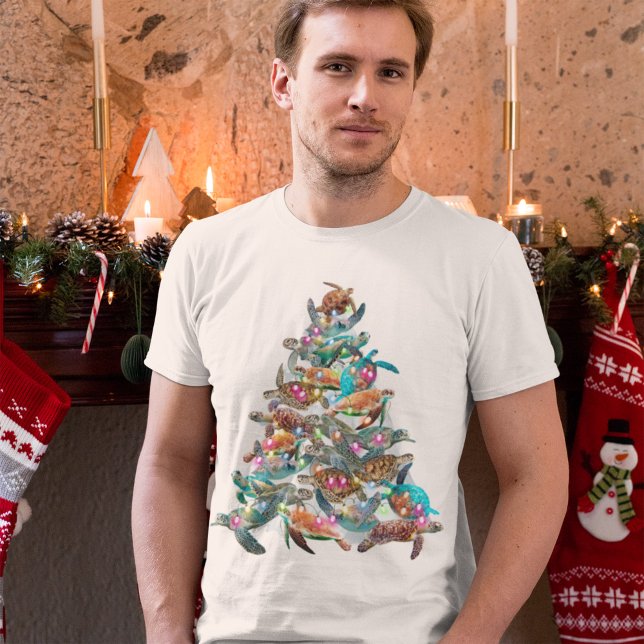 T-shirt Tortue Arbre de Noël Ornement Arbre de Noël Arbre  (Créateur téléchargé)