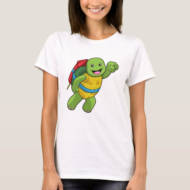 T-shirt Tortue au volant avec fusée (Devant)