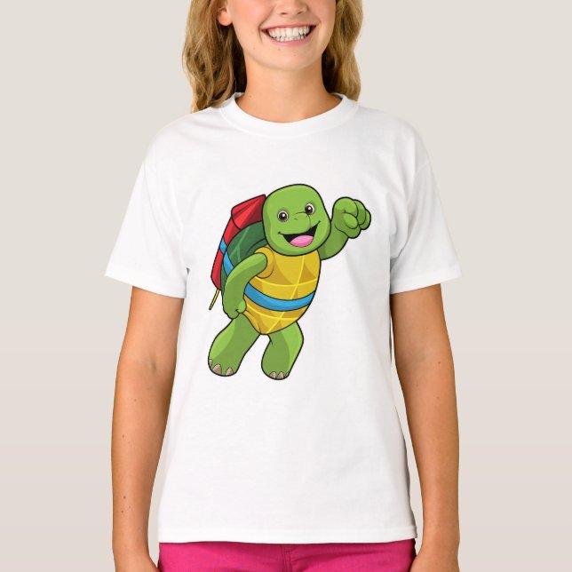 T-shirt Tortue au volant avec fusée (Devant)