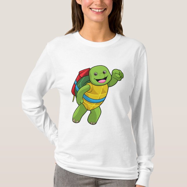 T-shirt Tortue au volant avec fusée (Devant)