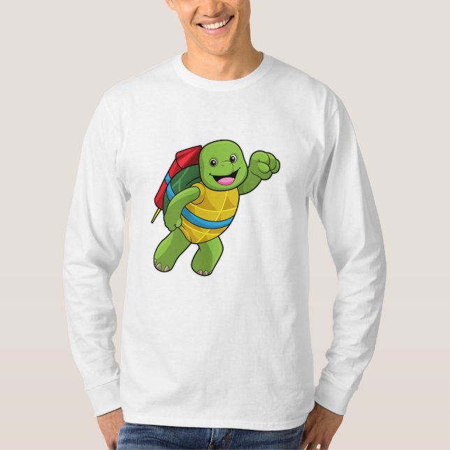 T-shirt Tortue au volant avec fusée (Devant)