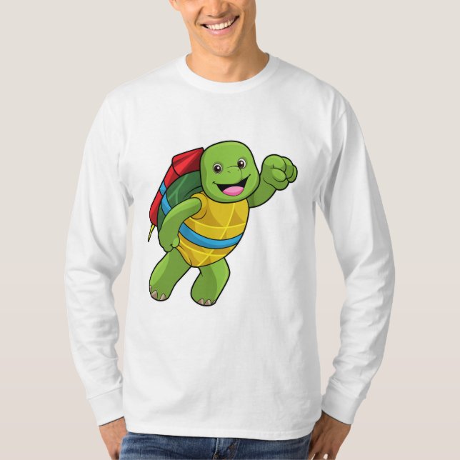 T-shirt Tortue au volant avec fusée (Devant)
