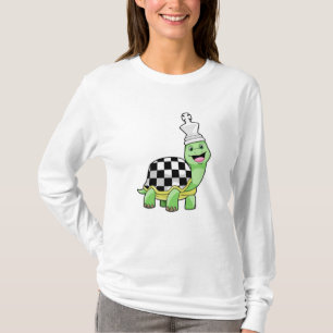 T-shirt Tortue aux échecs avec jeu d'échecs & King