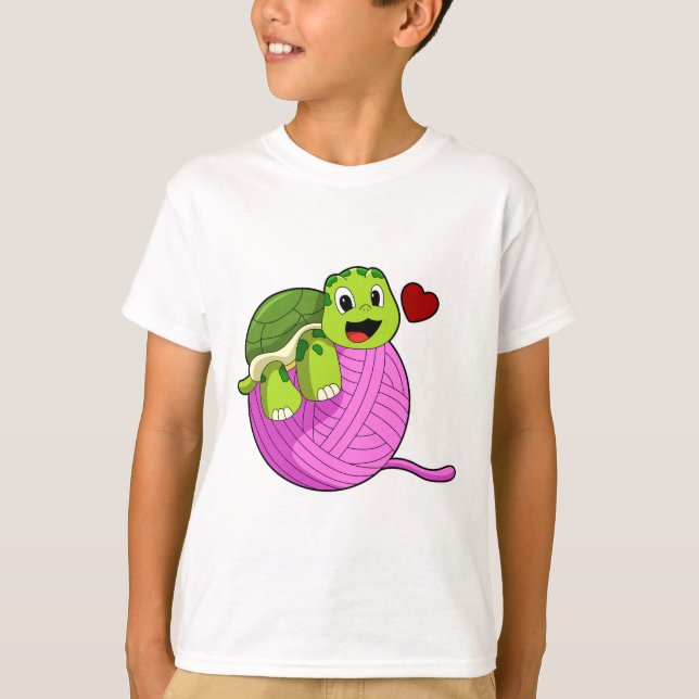 T-shirt Tortue avec balle de laine (Devant)