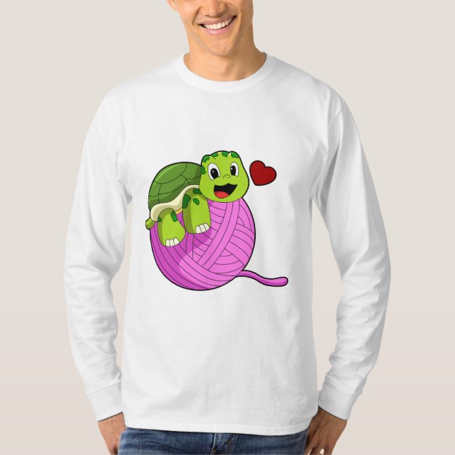 T-shirt Tortue avec balle de laine (Devant)