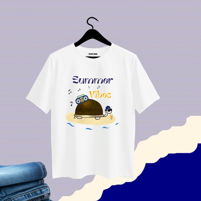 T-shirt Tortue avec cocktail (Créateur téléchargé)