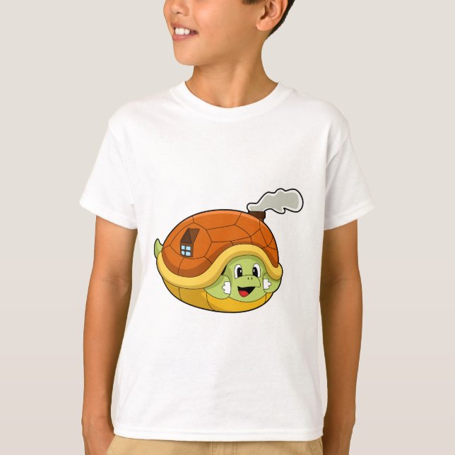 T-shirt Tortue avec coquille comme maison (Devant)