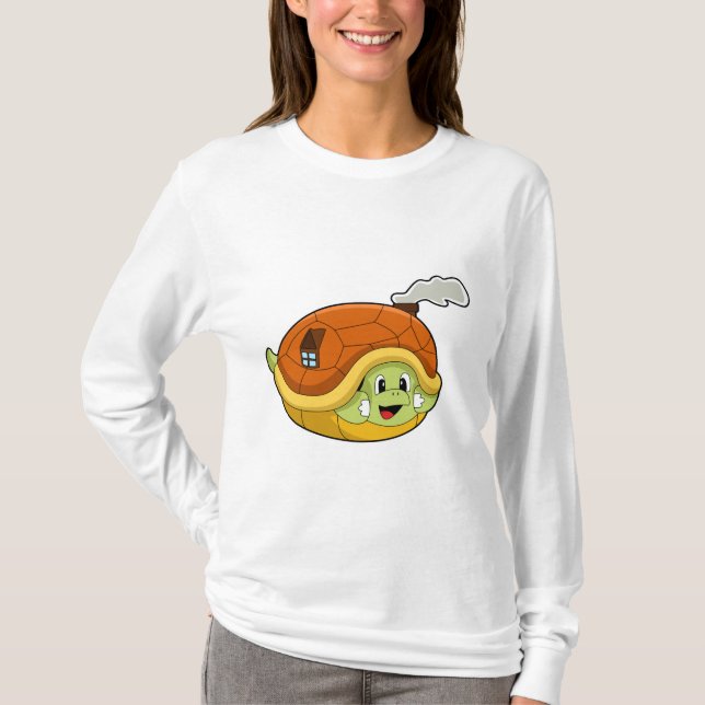 T-shirt Tortue avec coquille comme maison (Devant)