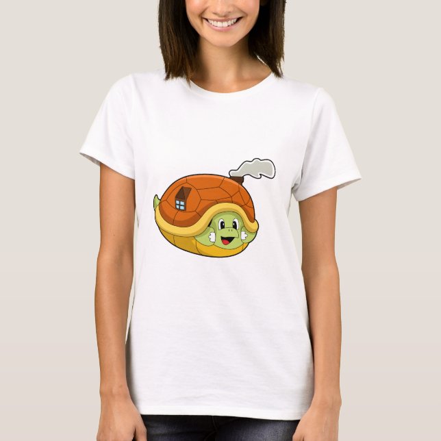 T-shirt Tortue avec coquille comme maison (Devant)