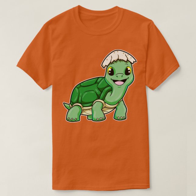 T-shirt Tortue avec coquille d'oeuf (Design devant)