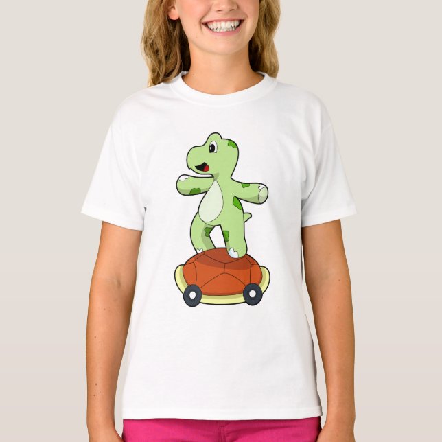 T-shirt Tortue avec coquille en tant que skateboard (Devant)
