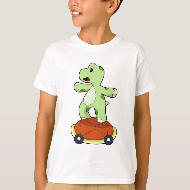 T-shirt Tortue avec coquille en tant que skateboard (Devant)