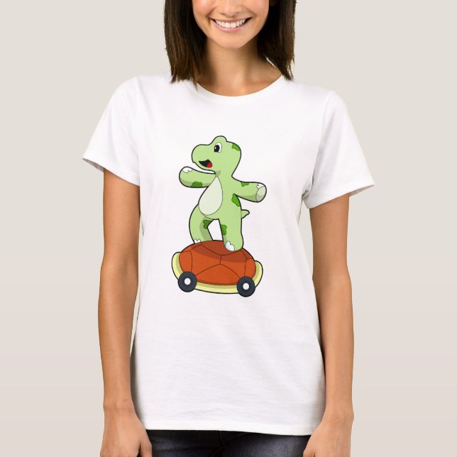 T-shirt Tortue avec coquille en tant que skateboard (Devant)