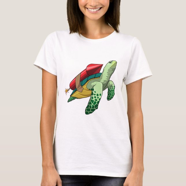 T-shirt Tortue avec fusée (Devant)