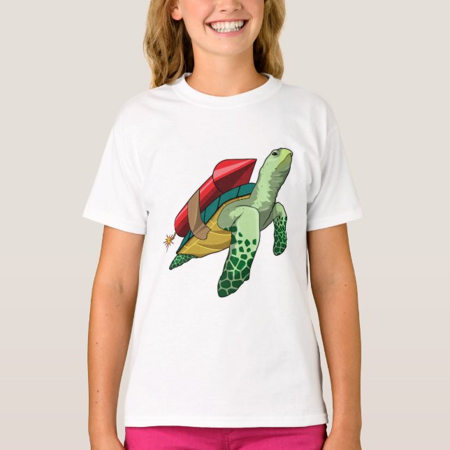 T-shirt Tortue avec fusée (Devant)