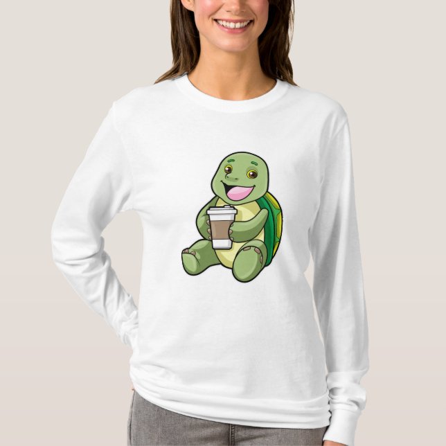 T-shirt Tortue avec Shell & Café à aller (Devant)