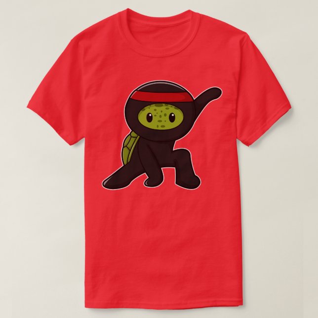 T-shirt Tortue avec Shell comme Ninja (Design devant)