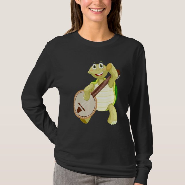 T-shirt Tortue Banjo Jouer Banjo (Devant)