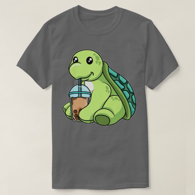T-shirt Tortue Bubble Thé Cute Animaux Avec Boba (Design devant)
