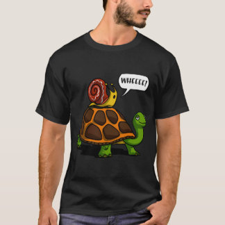 T-shirt Tortue chevauchée par un escargot