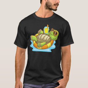 T-shirt Tortue Chill Avec Lunettes De Soleil Nager Amusant