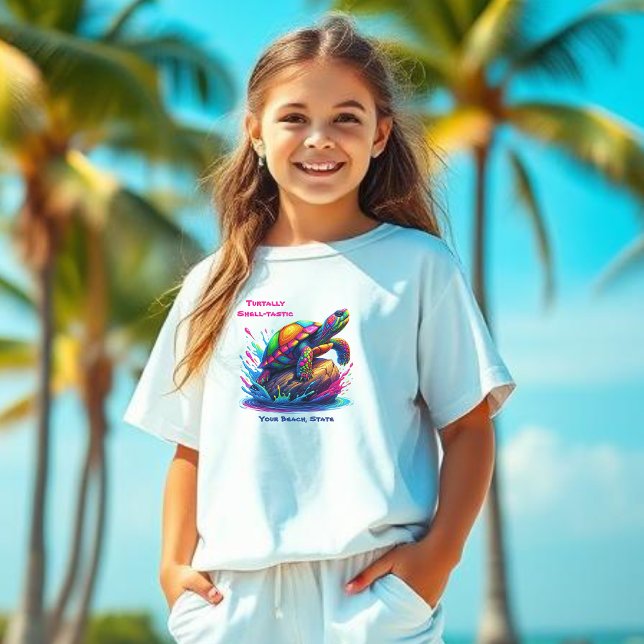 T-shirt Tortue colorée - (Colorful Turtle-Fisherman Core-Dopamine Dressing-Kids T shirt)