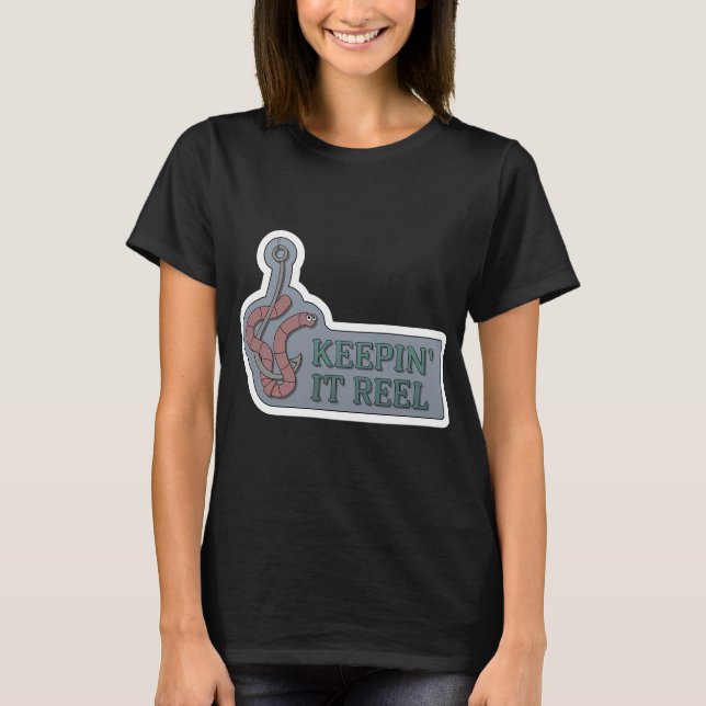 T-shirt Tortue comme pêcheur dans un bateau (Devant)
