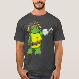 T-shirt Tortue comme pirate avec la main crochetée