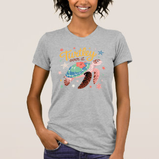 T-shirt Tortue Complètement Amoureuse Design Tropical de T