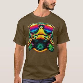 T-shirt Tortue cool avec lunettes de soleil Design pour en