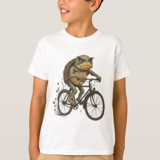 T-shirt Tortue cool sur un vélo - Quirky Art Design