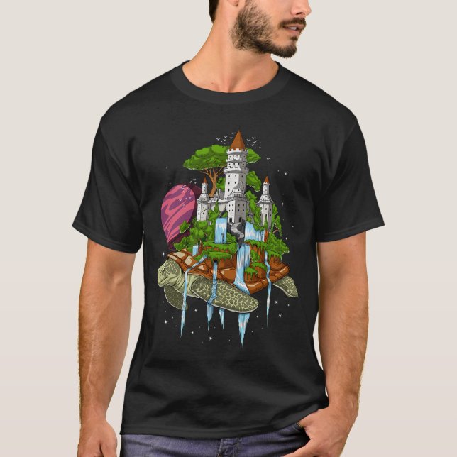 T-shirt Tortue Cosmique Psychedelique (Devant)