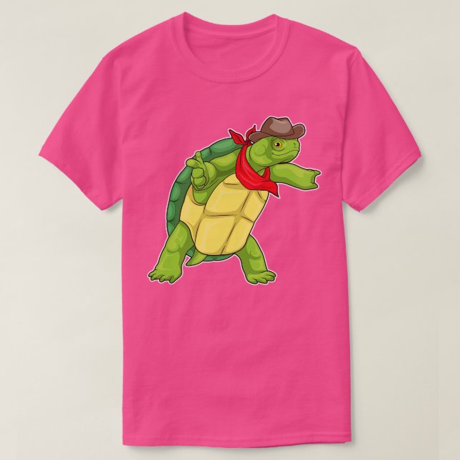 T-shirt Tortue Cowboy casquette (Design devant)