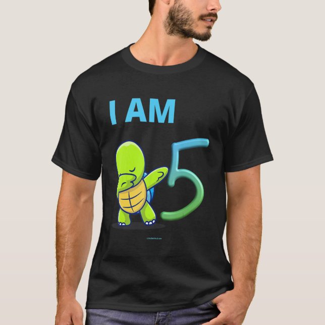T-shirt Tortue Dabbing Anniversaire 5 ans (Devant)